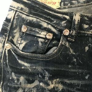 Low Rise Acid Washed Ripped Jeans